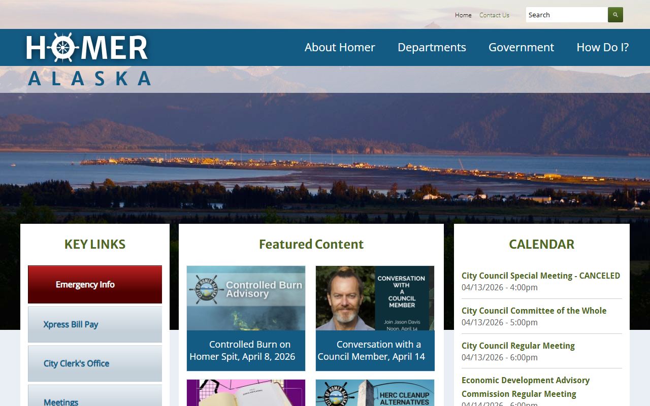 City of Homer official website for bankruptcy records and municipal information