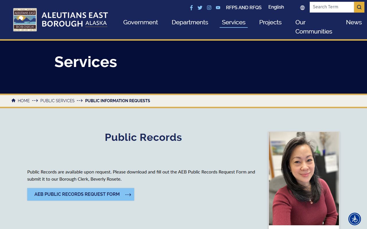 Aleutians East Borough bankruptcy records public information requests page