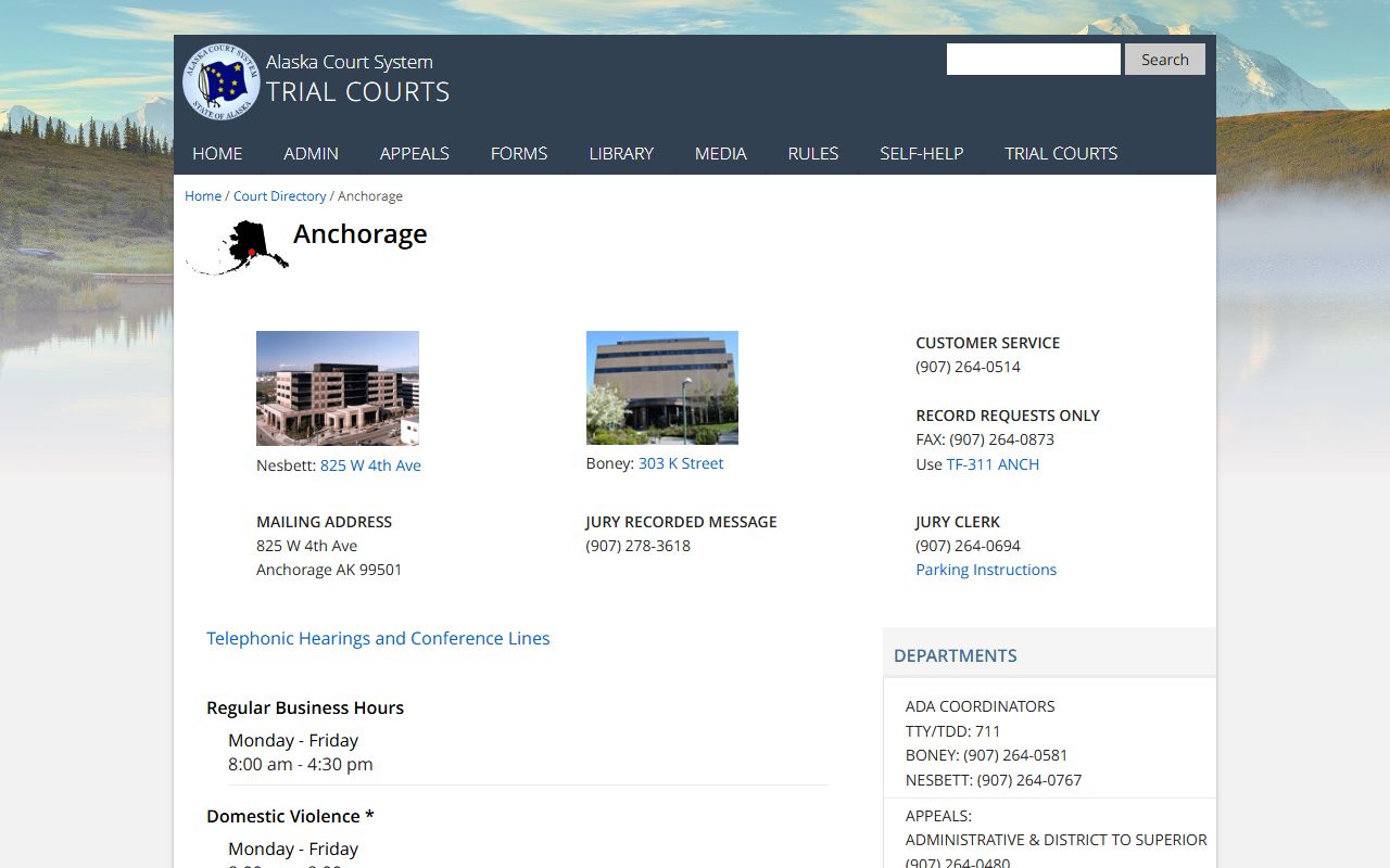 Anchorage Municipality Superior and District Court bankruptcy records reference