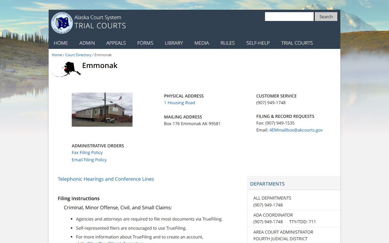 Emmonak Court serving Kusilvak Census Area state cases