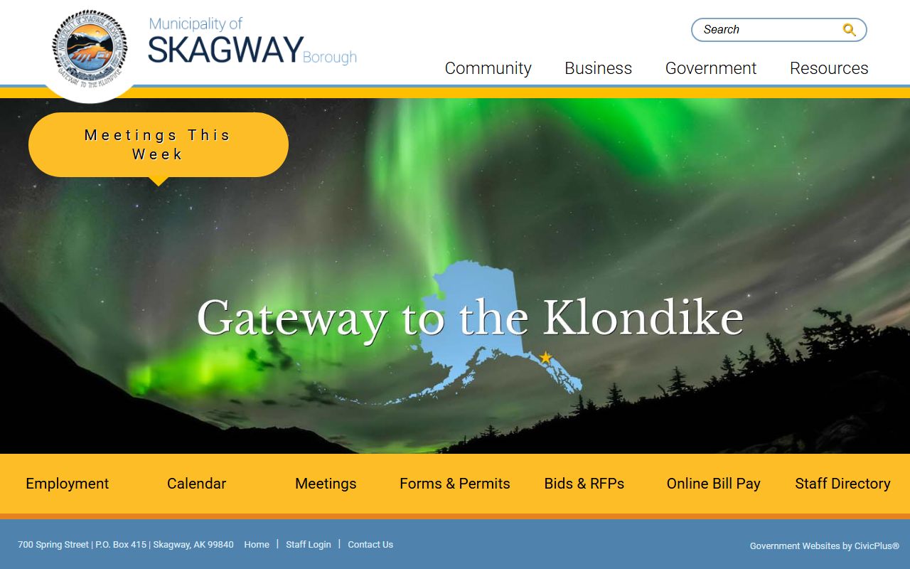 Skagway Municipality local government bankruptcy records context