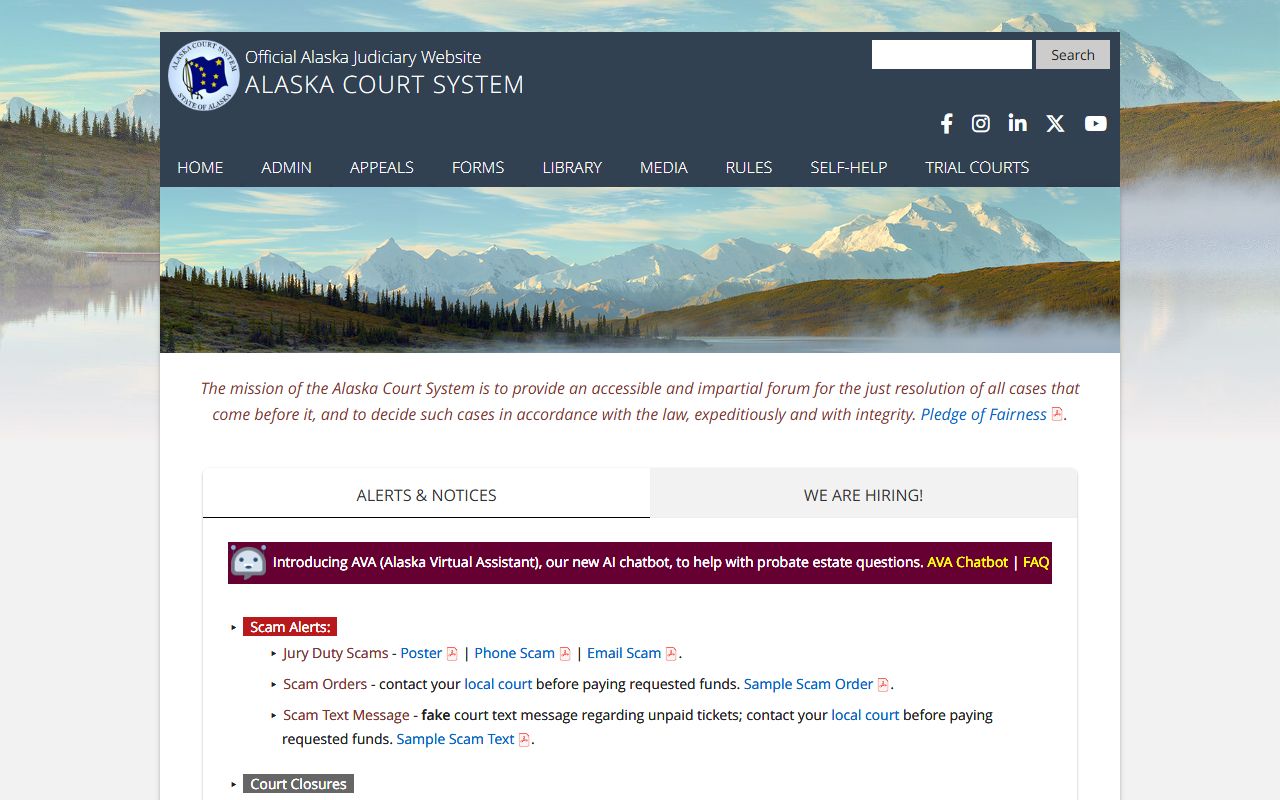 Alaska Court System resources for bankruptcy records context